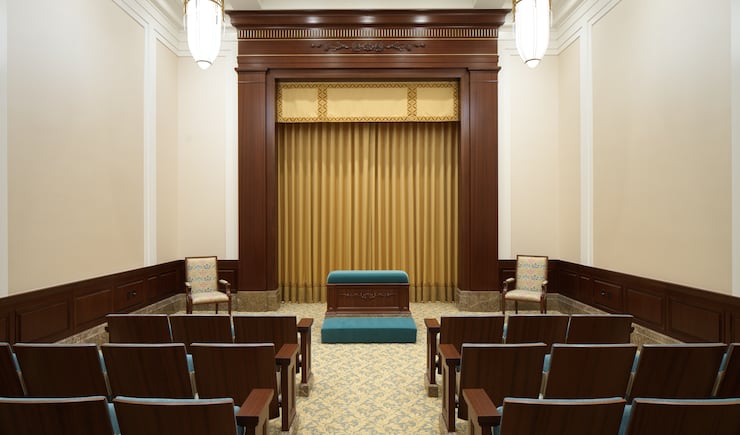 An instruction room inside the Montpelier Idaho Temple.