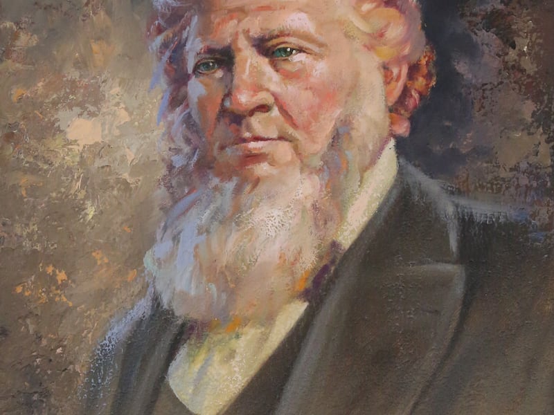 Painted portrait of Brigham Young.