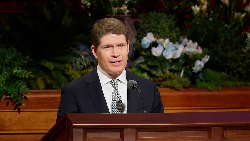 Elder Alan R. Walker, General Authority Seventy, speaks during the Sunday morning session of the 196th Annual General Conference of The Church of Jesus Christ of Latter-day Saints in the Conference Center in Salt Lake City on April 5, 2026.