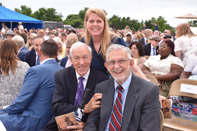 Attendees at the groundbreaking ceremony for the Springfield Missouri Temple pause for a photo.