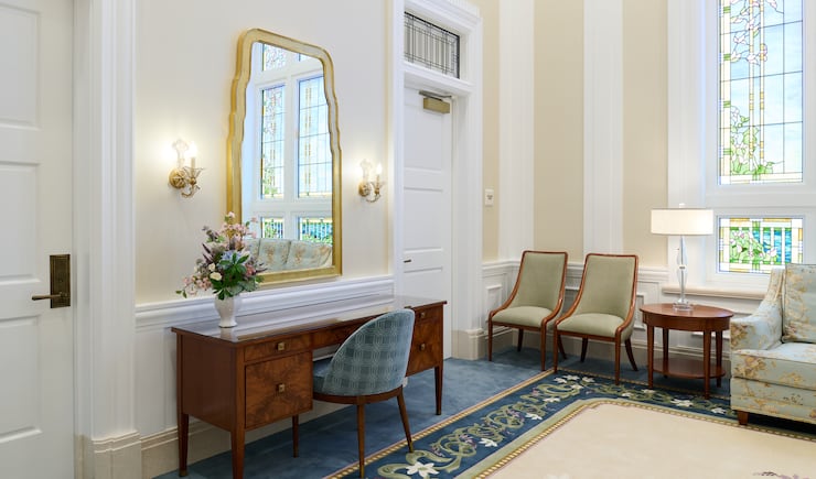 The bride's room in the Willamette Valley Oregon Temple.