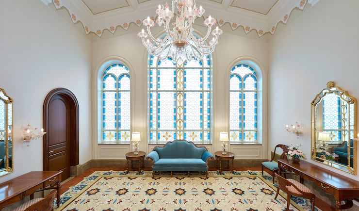 The bride's room of the Yorba Linda California Temple.