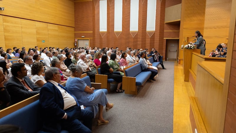 Sister Kristin M. Yee speaks during a devotional in Madrid, Spain, on Sep. 4, 2026.