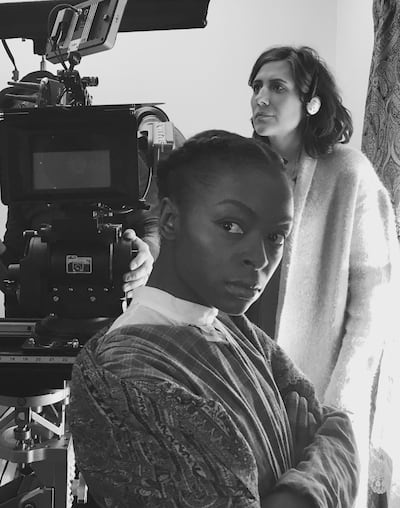 Actress Danielle Deadwyler and director Chantelle Squires on the set of “Jane and Emma.”