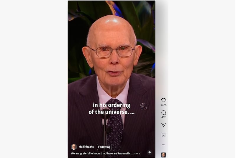 In a Feb. 18 post on social media, President Dallin H. Oaks, president of the Church, referenced his recent BYU devotional during which he quoted Elder Richard L. Evans, who said that man's discoveries are a small part of what "God already knows and controls in his ordering of the universe."