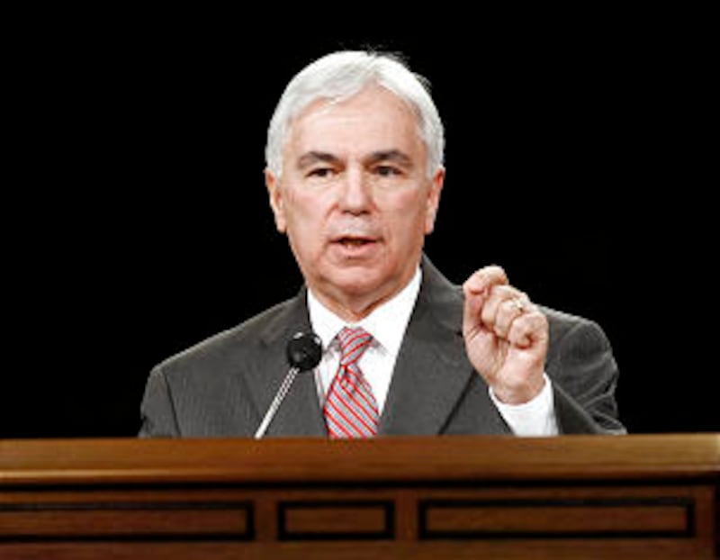 Elder Claudio RM Costa speaks at a BYU devotional.