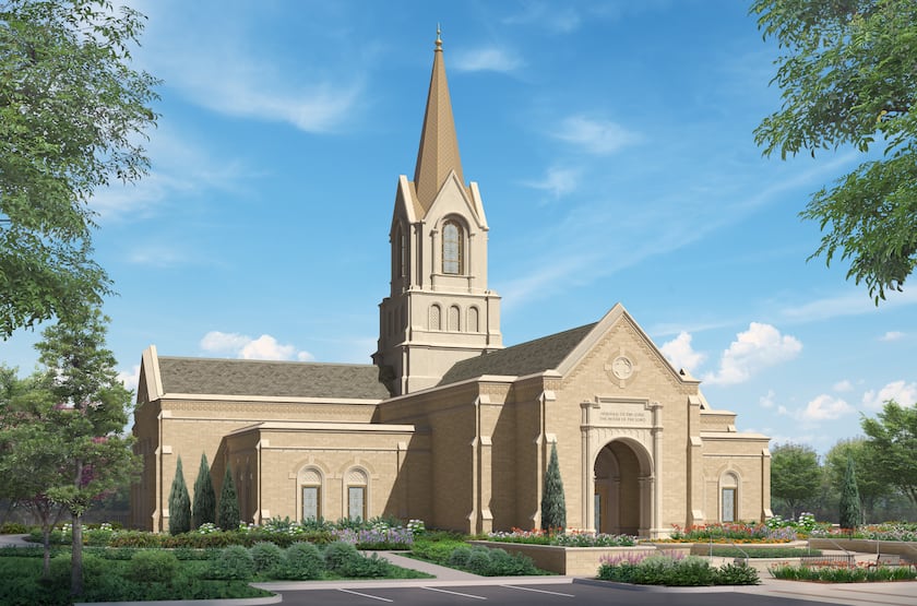 An architectural rendering of the Rapid City South Dakota Temple.