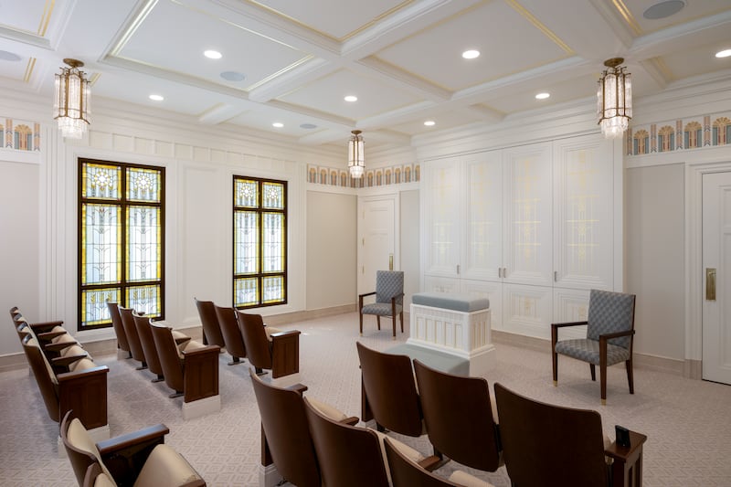 An instruction room inside the Wichita Kansas Temple.