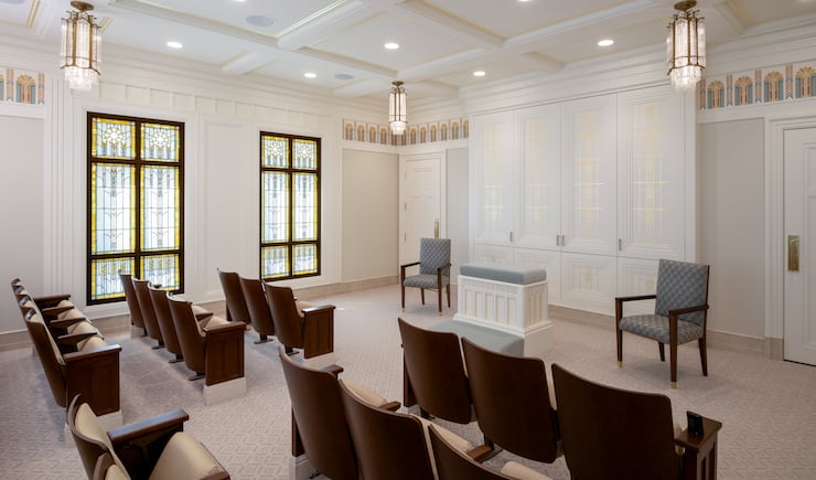 An instruction room inside the Wichita Kansas Temple.