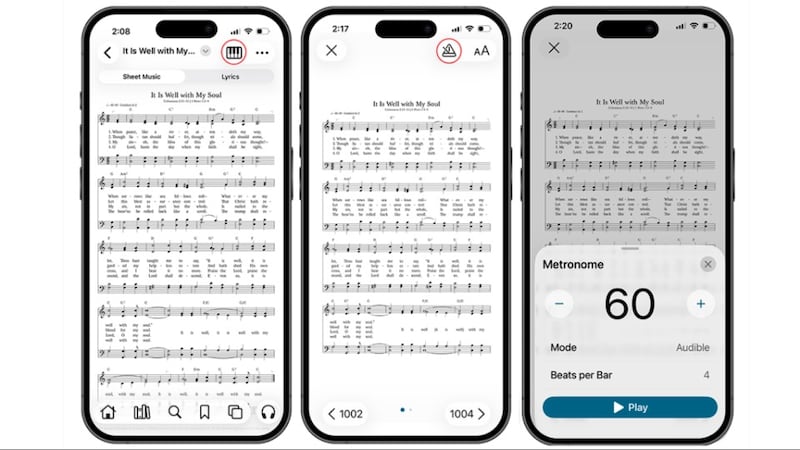 Image of the metronome update to the Gospel Library app