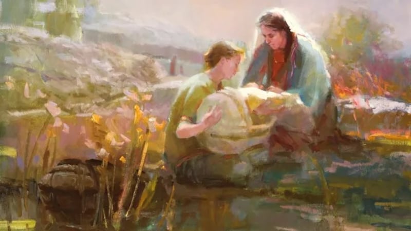 "Faith at Water’s Edge" is by Anne Marie Oborn.