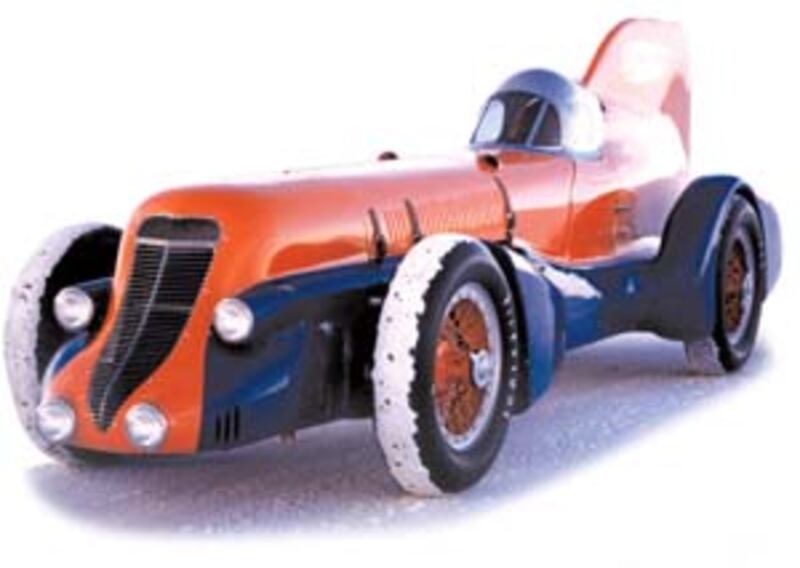 Above, the Mormon Meteor III (shown at the Bonneville Salt Flats) was restored in recent years.