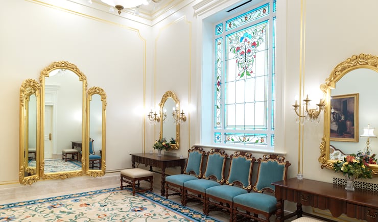 The bride's room of the Miraflores Guatemala City Guatemala Temple.