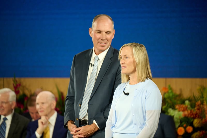 Elder Jonathan S. Schmitt and Sister Alexis Schmitt speak at the 2026 Seminar for New Mission Leaders at the Provo Missionary Training Center in Provo, Utah, on Thursday, June 18, 2026.