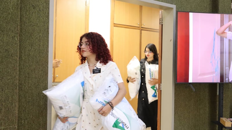 Volunteers and missionaries from The Church of Jesus Christ of Latter-day Saints prepare supplies for those affected by twin earthquakes in Venezuela, Saturday, June 27, 2026.