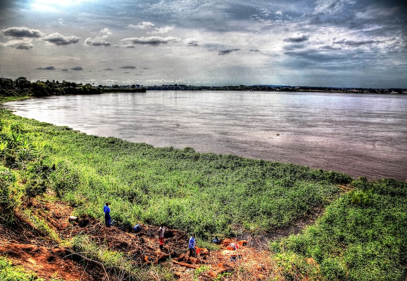 The Congo River in Kinshasa, Democratic Republic of the Congo.