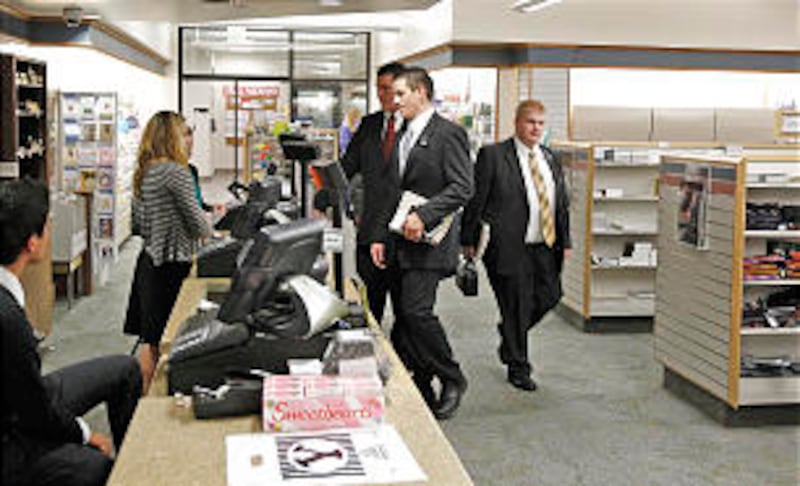 Elders visit the bookstore at the Provo Missionary Training Center to purchase study materials. Miss