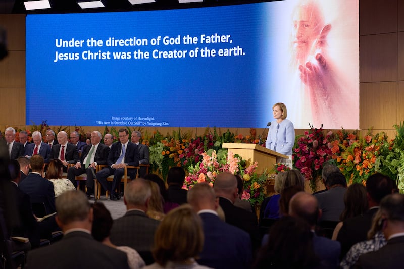 Sister Amy A. Wright, first counselor in the Primary general presidency and member of the Church’s Missionary Executive Council, speaks during the 2026 Seminar for New Mission Leaders on Friday, June 19, 2026, at the Provo Missionary Training Center in Provo, Utah.