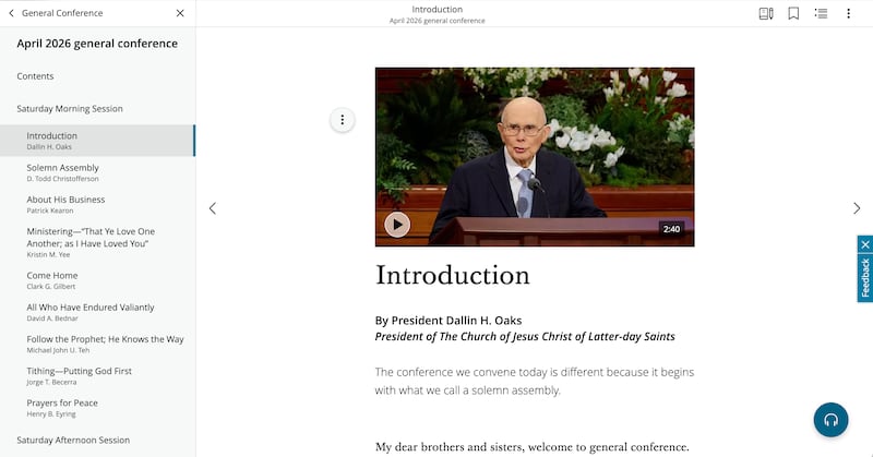 April 2026 general conference messages are available for study and review on Gospel Library.