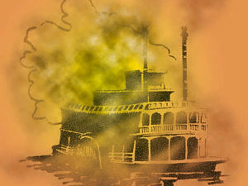 Artist's conception depicts <I>Saluda</I>, which exploded in 1852.