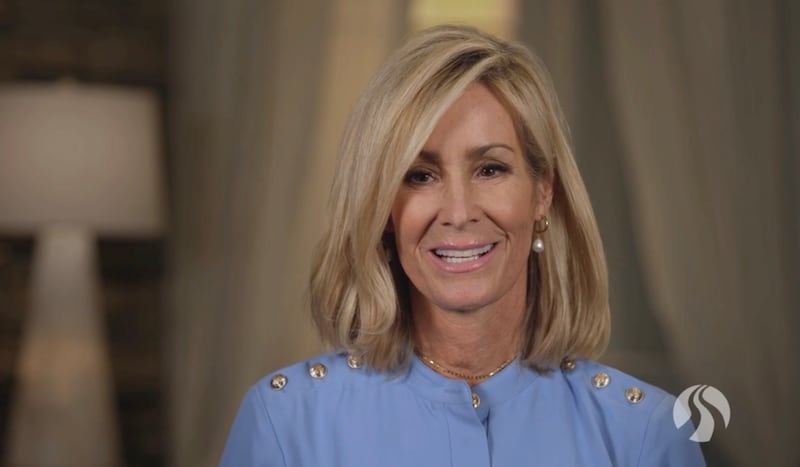 Sister Tamara W. Runia, first counselor in the Young Women general presidency, speaks during a BYU–Pathway Worldwide devotional broadcast on Friday, April 3, 2026.