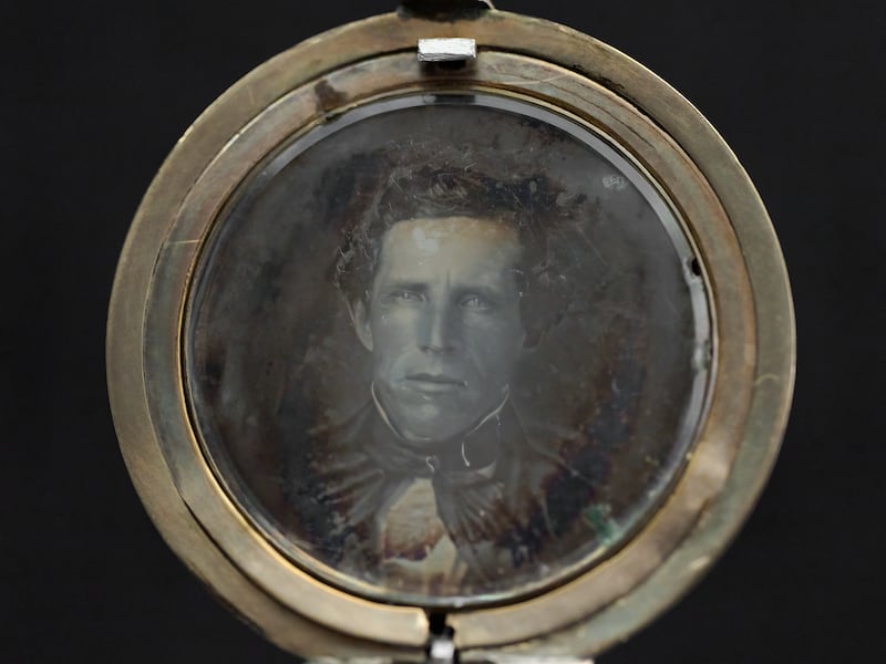 A locket containing a daguerreotype reported to be from the 1840s. Some believe it may be an image of Joseph Smith.