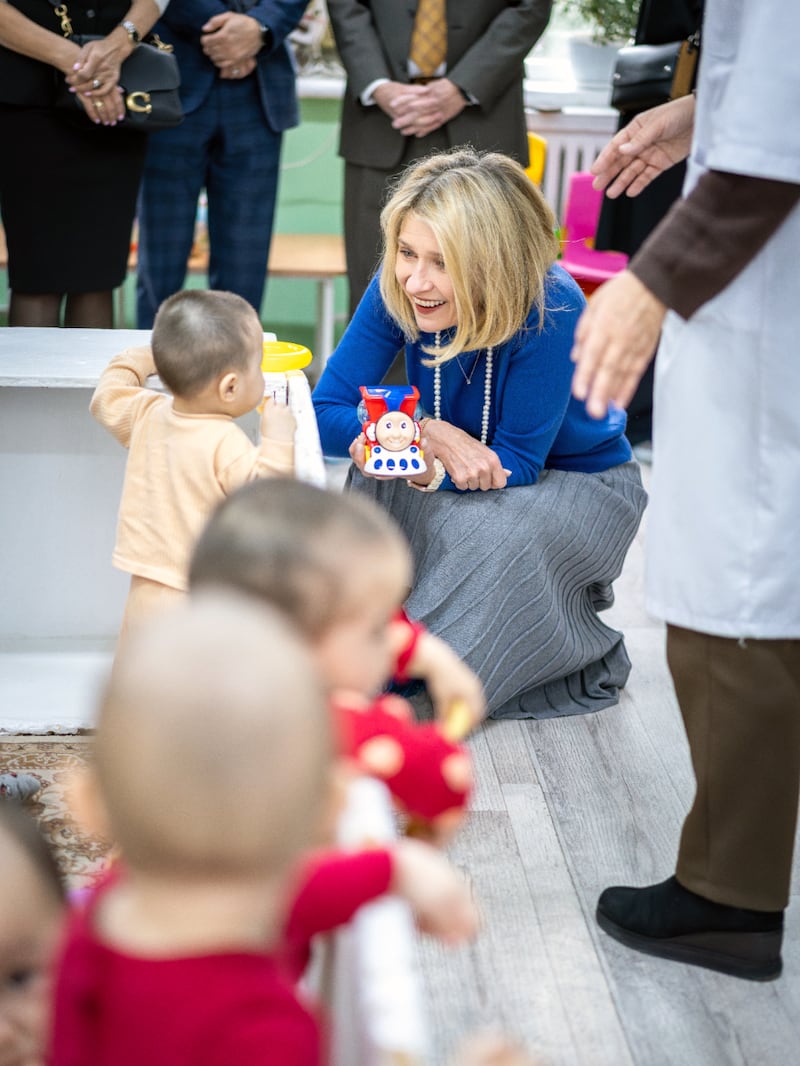 President Camille N. Johnson visits the Children’s Rehabilitation and Family Support Center in Bishkek, Kyrgyzstan, on Saturday, Feb. 28, 2026.