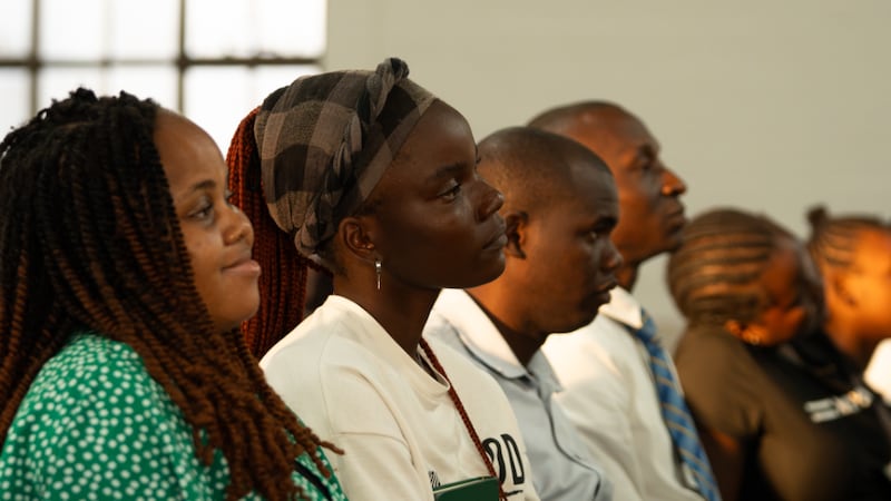 Youth leaders attend an instructional meeting at the Palmeiras Chapel in Beira, Mozambique, Sept. 3, 2026.