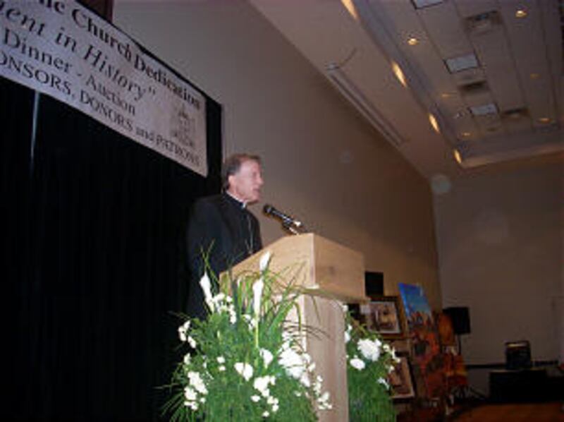 The Most Rev. John C. Wester, bishop of the Catholic Diocese for Salt Lake City, introduces Elder Ba