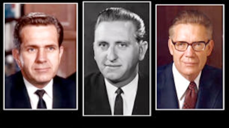 Members of the original LDS scripture advisory committee. From left to right, President Boyd K. Pack