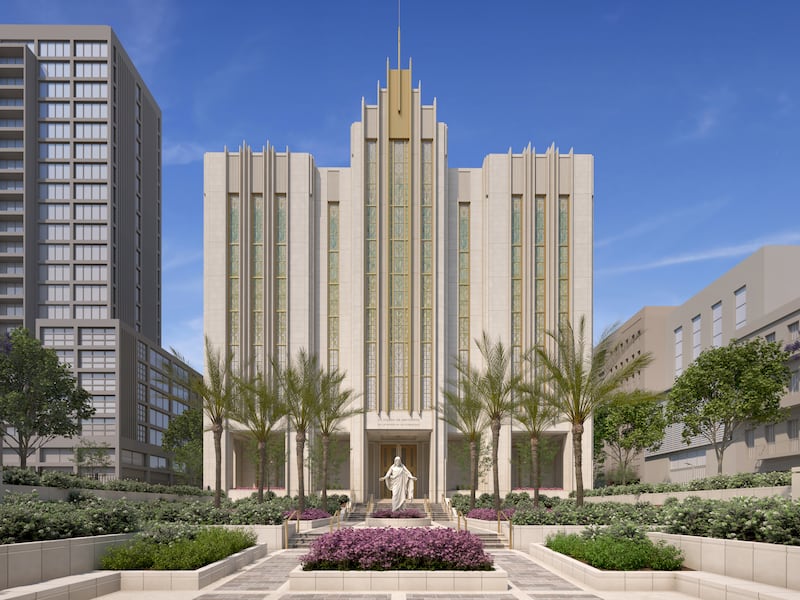 An updated rendering of the Buenos Aires City Center Argentina Temple.