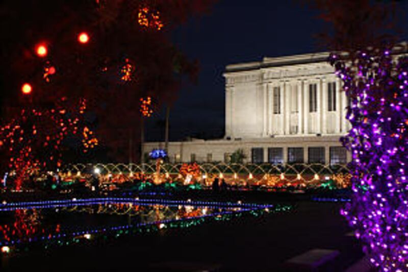 Annual holiday display on the grounds of the Mesa Arizona Temple.