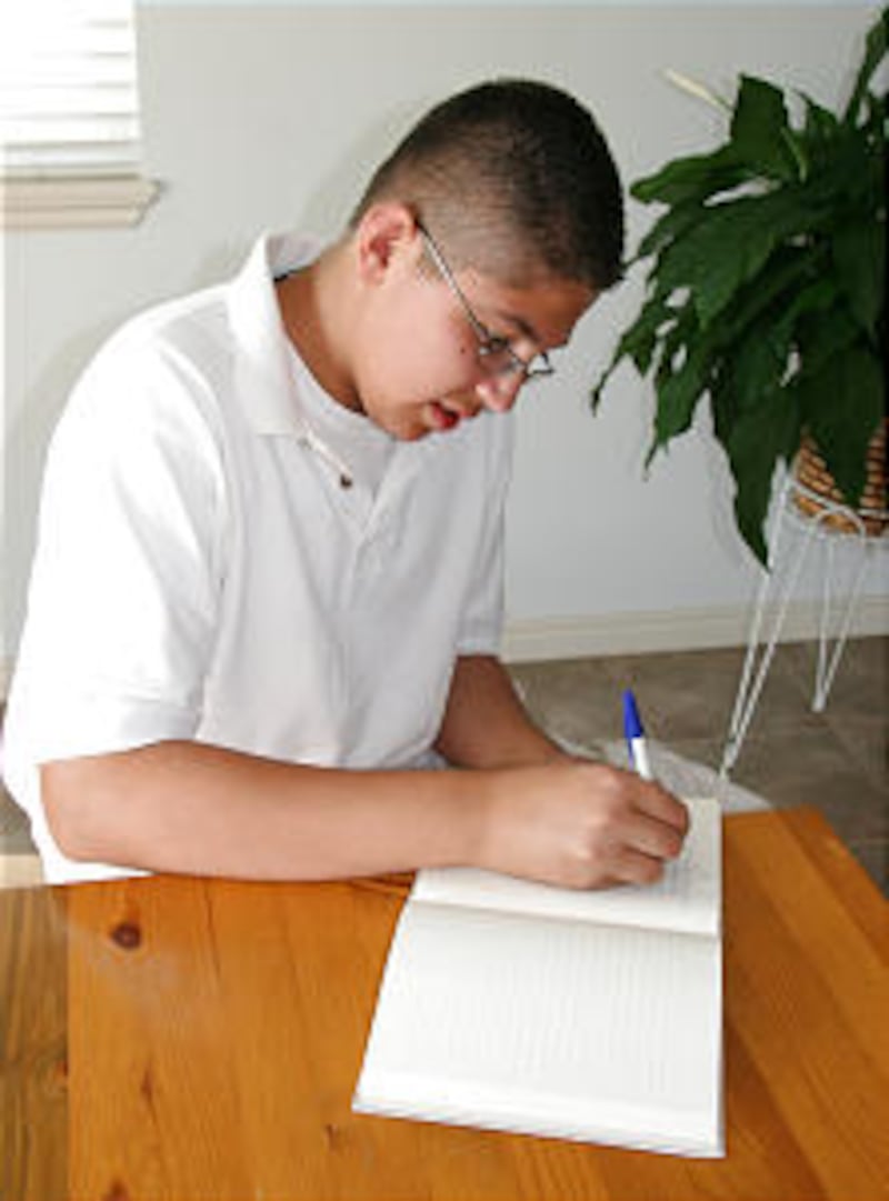 Journal writing is important to Cesar Saldana, 14, of the Mount Lewis 9th Branch (Spanish) in Ogden,