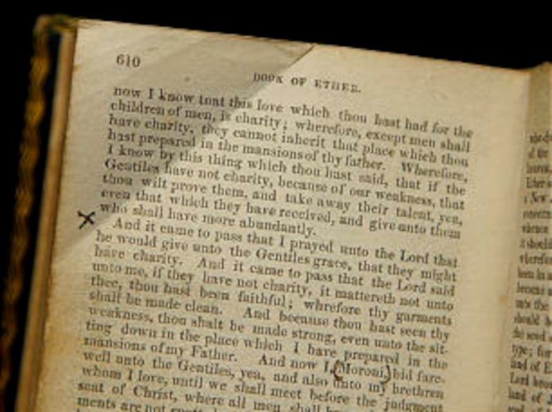 Hyrum Smith's Book of Mormon copy has the page he dog-eared just before the martyrdom.