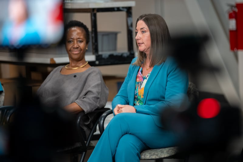 Amy Ellis speaks during a recording of the Church News podcast in the Humanitarian Center in Salt Lake City for an episode released Tuesday, Aug. 25, 2026.