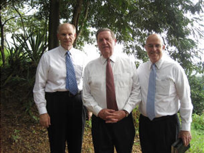Elder Dale G. Renlund, Elder Jeffrey R. Holland and Elder L. Whitney Clayton at the dedication site