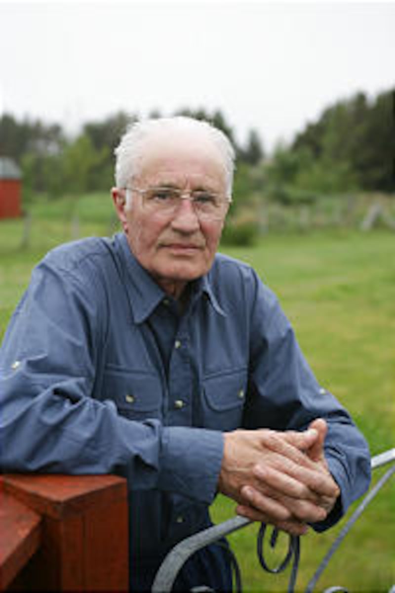 Donald MacDonald, a retired fisherman, stands near where temporary meetinghouse was placed on his pr