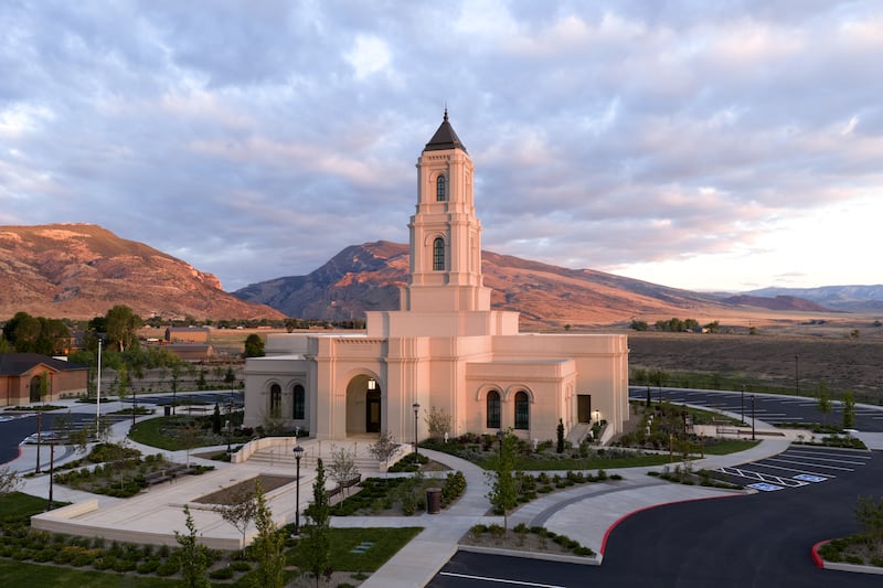 The Cody Wyoming Temple at sunrise.