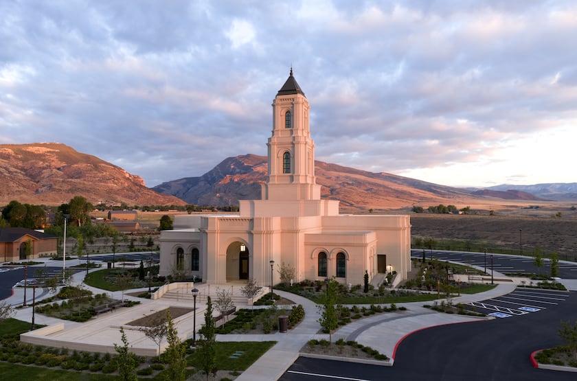 The Cody Wyoming Temple at sunrise.