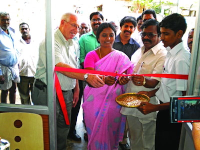 Ms. N. Prashan Tha Kumari, president of Dammapeta, a community of 10,000 residents, was honored to c