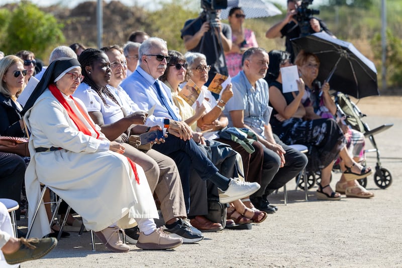 Community members, Latter-day Saints and local leaders attend the groundbreaking of the Barcelona Spain Temple on Saturday, Sept. 19, 2026, in Barcelona, Catalonia, Spain.