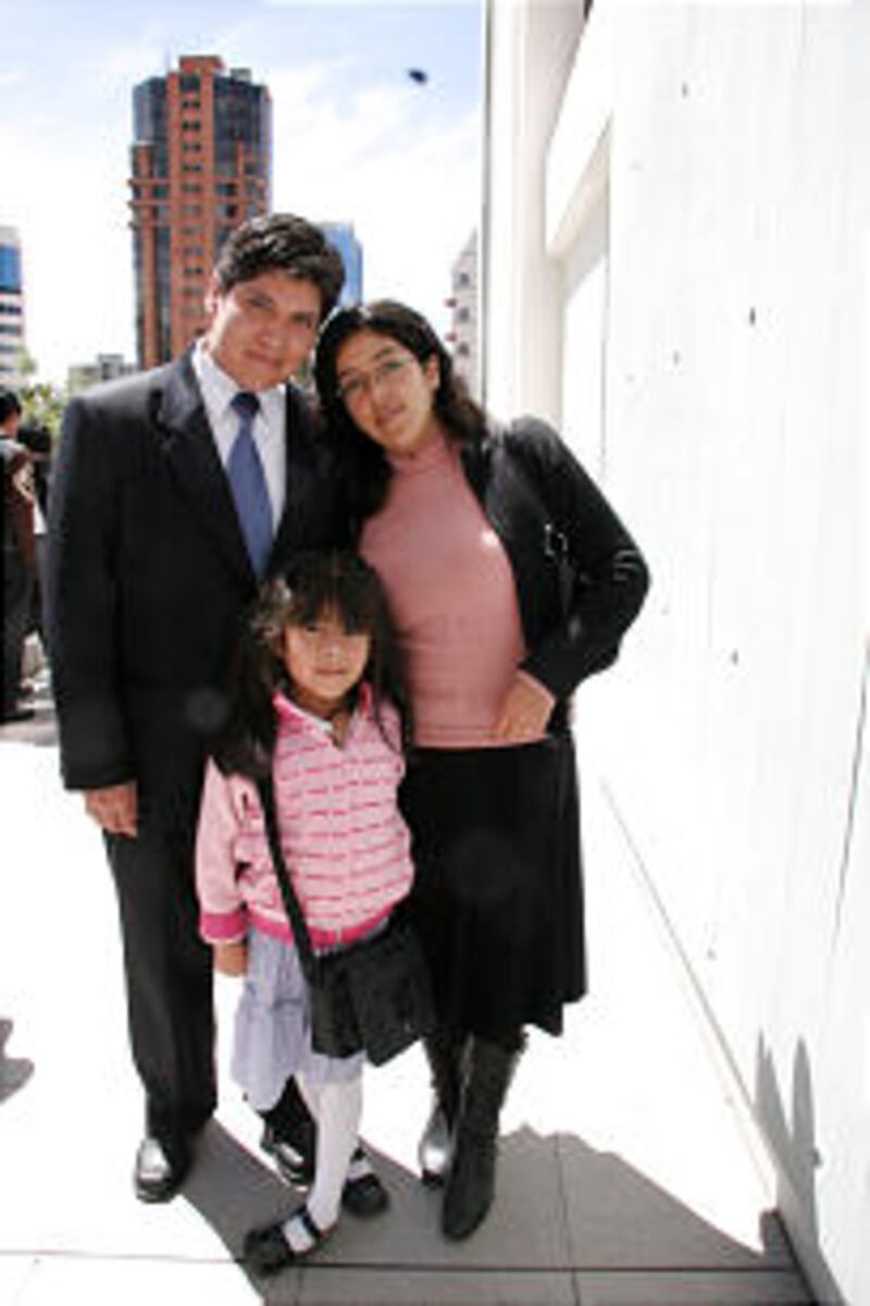 Rolando and Tatiana Vasquez and their daughter, Yadhira, 7, were recently sealed in the Cochabamba B