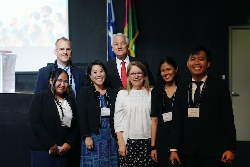 In the center of the second row, Elder William K. Jackson, a General Authority Seventy, stands with attendees during the 7th International Forum on Law and Religion held on Nov.21, 2025, at the University of the Philippines–BGC campus.