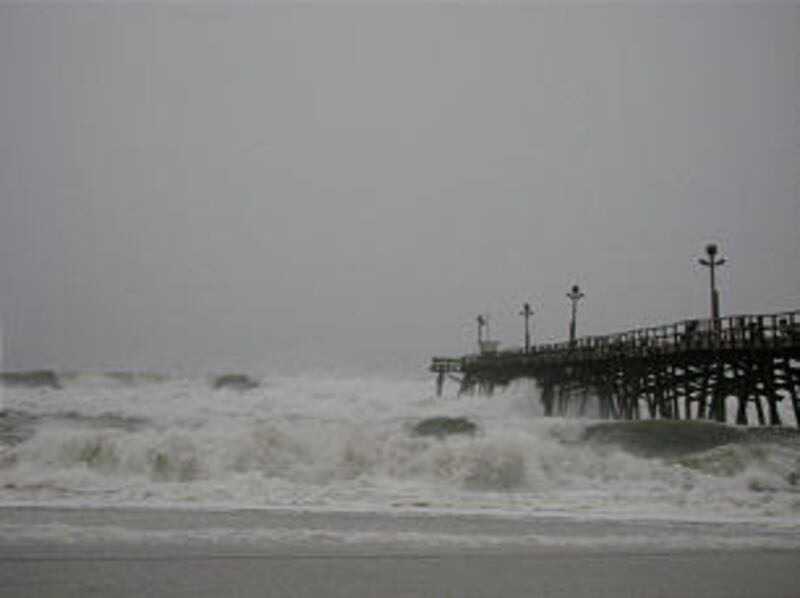 The Oceana Pier 12 hours before Hurricane Irene hit the coast of Morehead City on August 27.