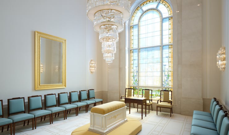 A sealing room inside the Montpelier Idaho Temple.