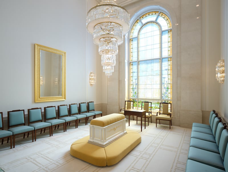 A sealing room inside the Montpelier Idaho Temple.