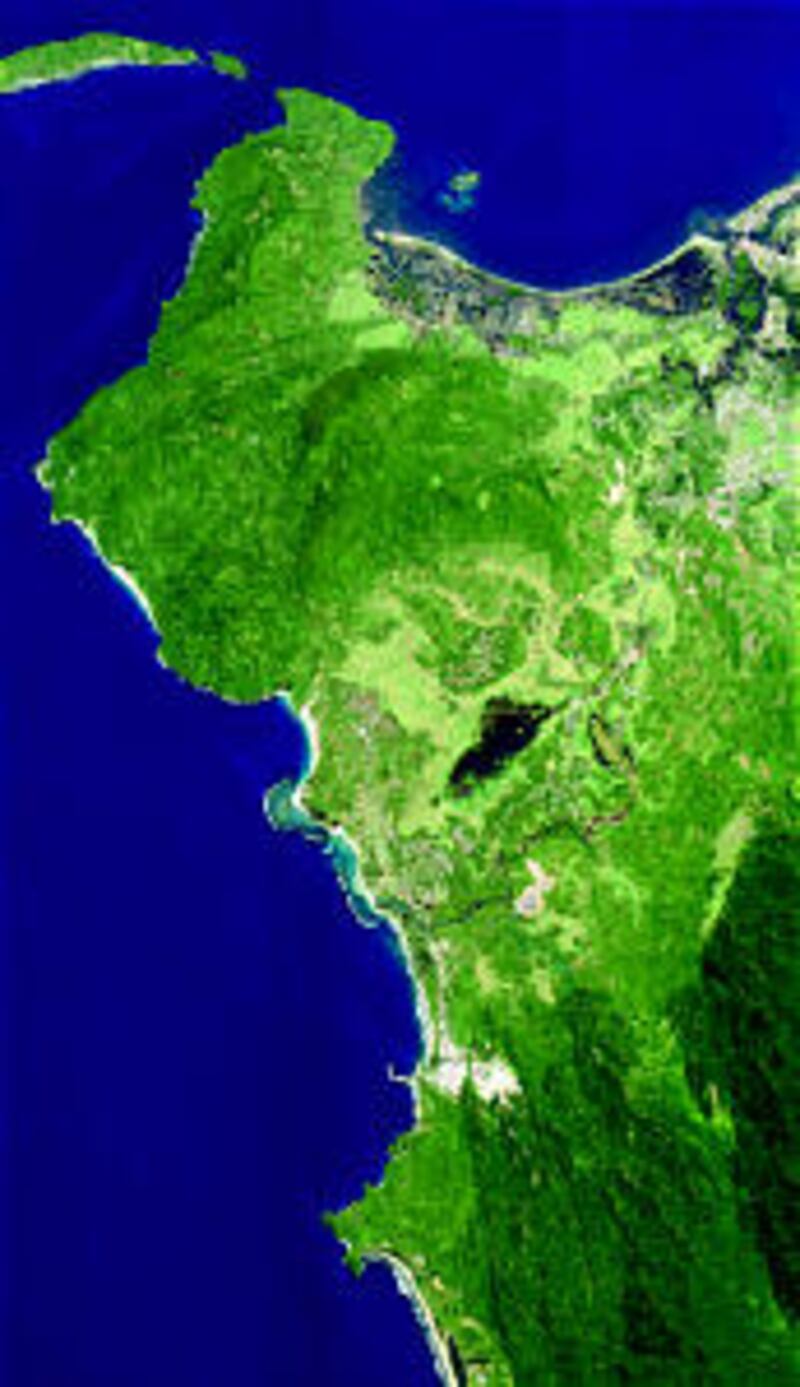 Aerial photograph of Indonesia before tsunami.