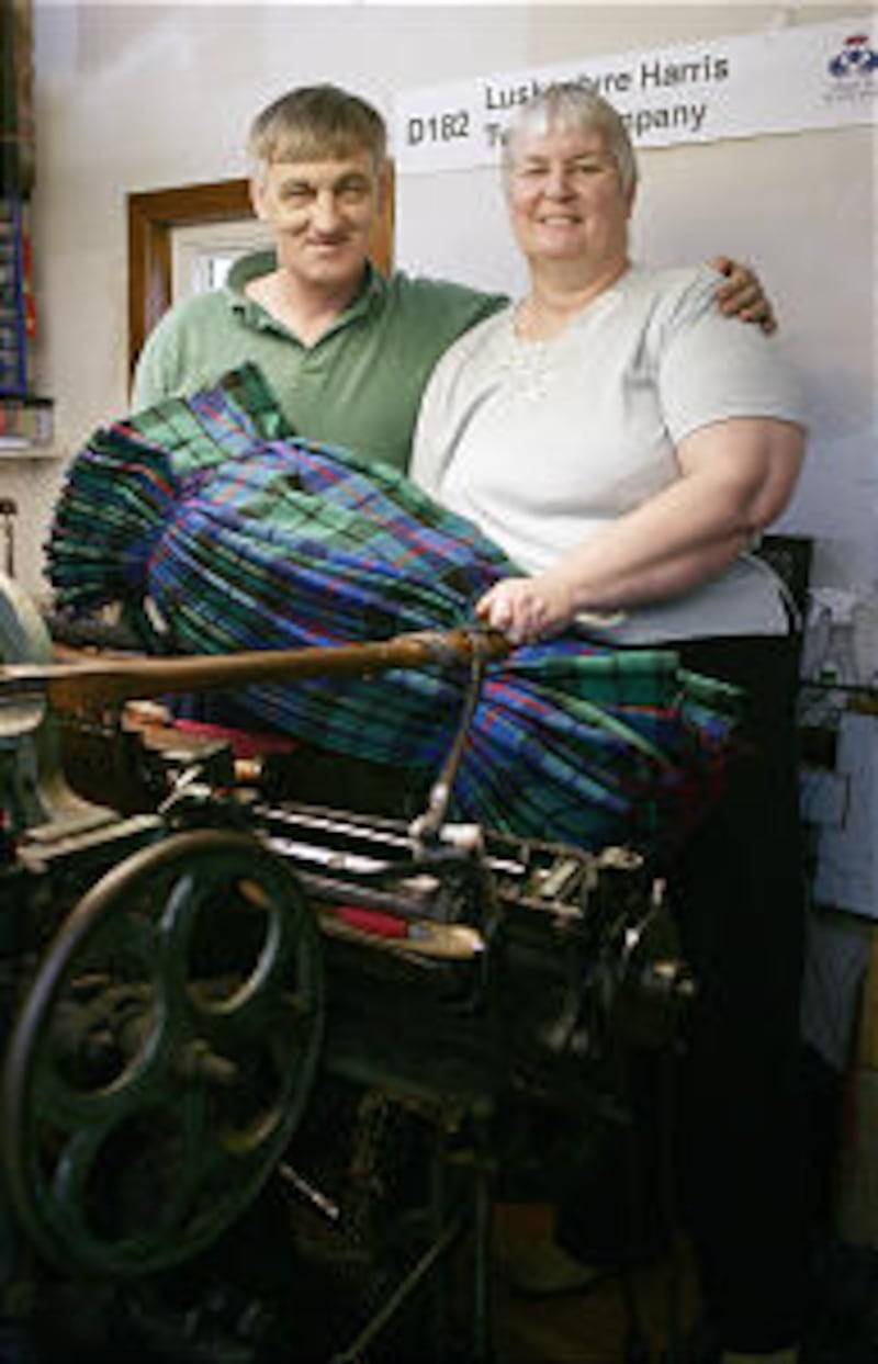 Donald John Mackay and his wife, Maureen, are weavers of Harris Tweed. She joined the Church through