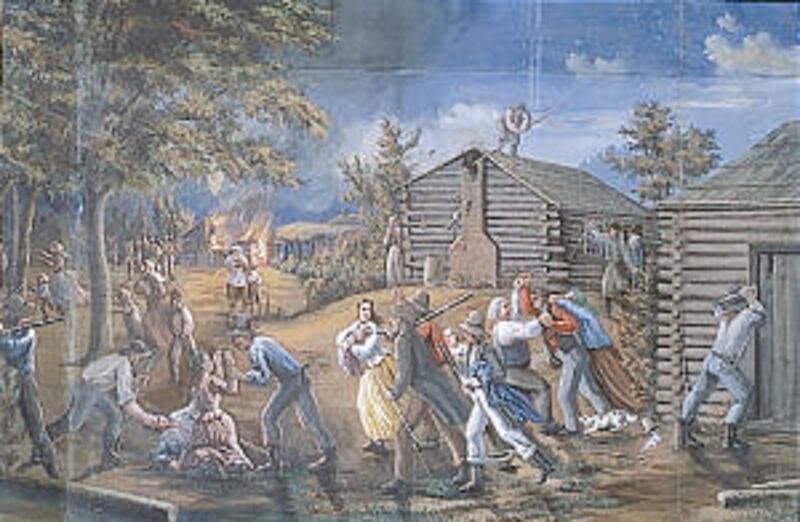 C.C.A. Christensen's <I>The First Latter-day Saint Settlement in Missouri</I> depicted the persecuti