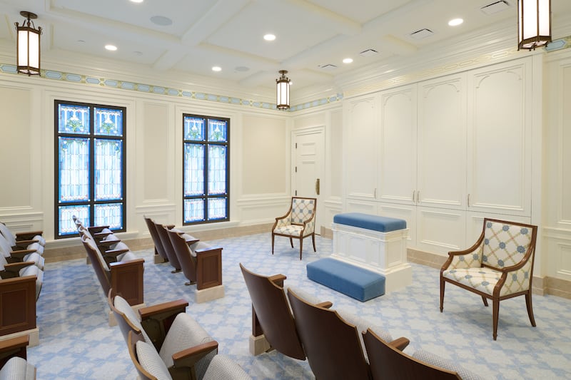 An instruction room inside the Cleveland Ohio Temple.